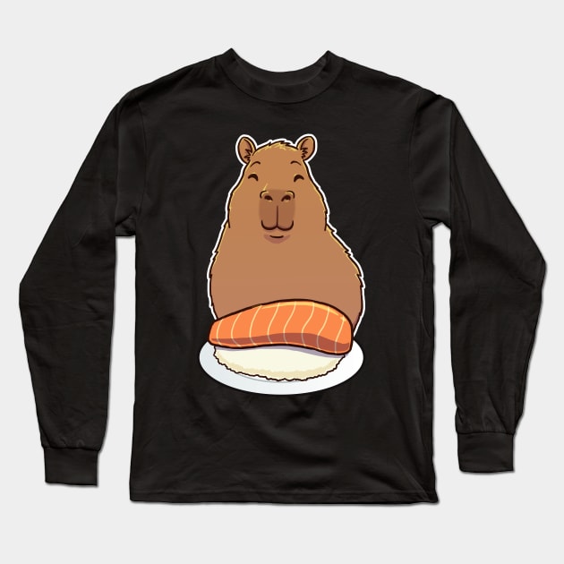 Capybara Sashimi Long Sleeve T-Shirt by capydays